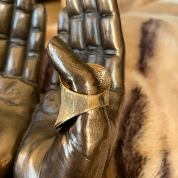 Italian JCM 925 Silver Wide Saddle Vermeil Ring Size 6 - Picture 8 of 9